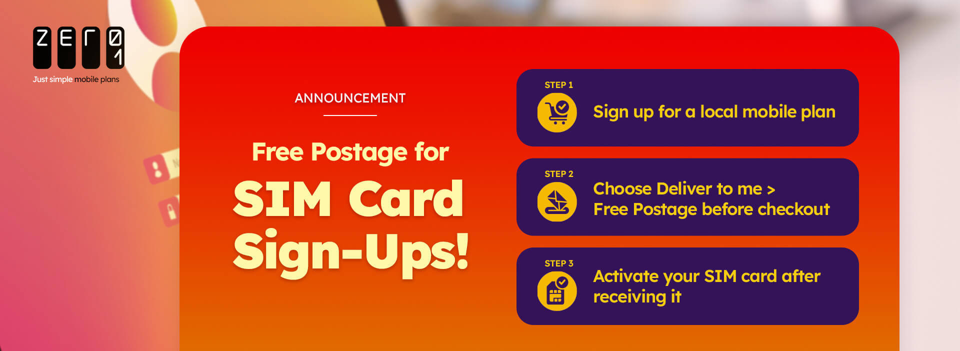 Free Postage for SIM Card Sign-Ups
