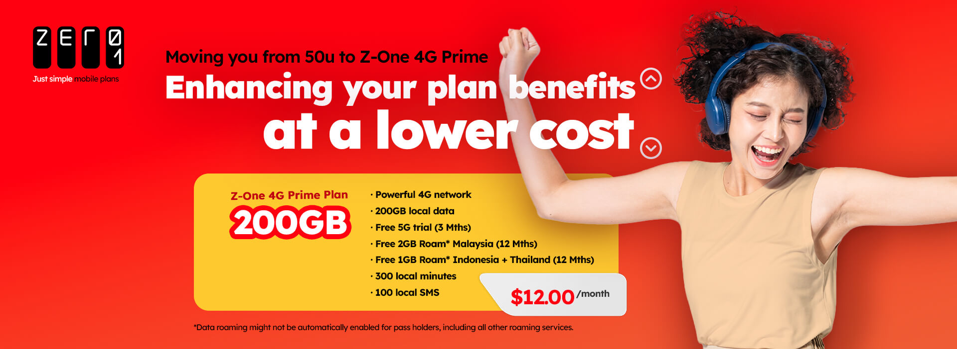 Moving your mobile plan from 50u to Z-One 4G Prime