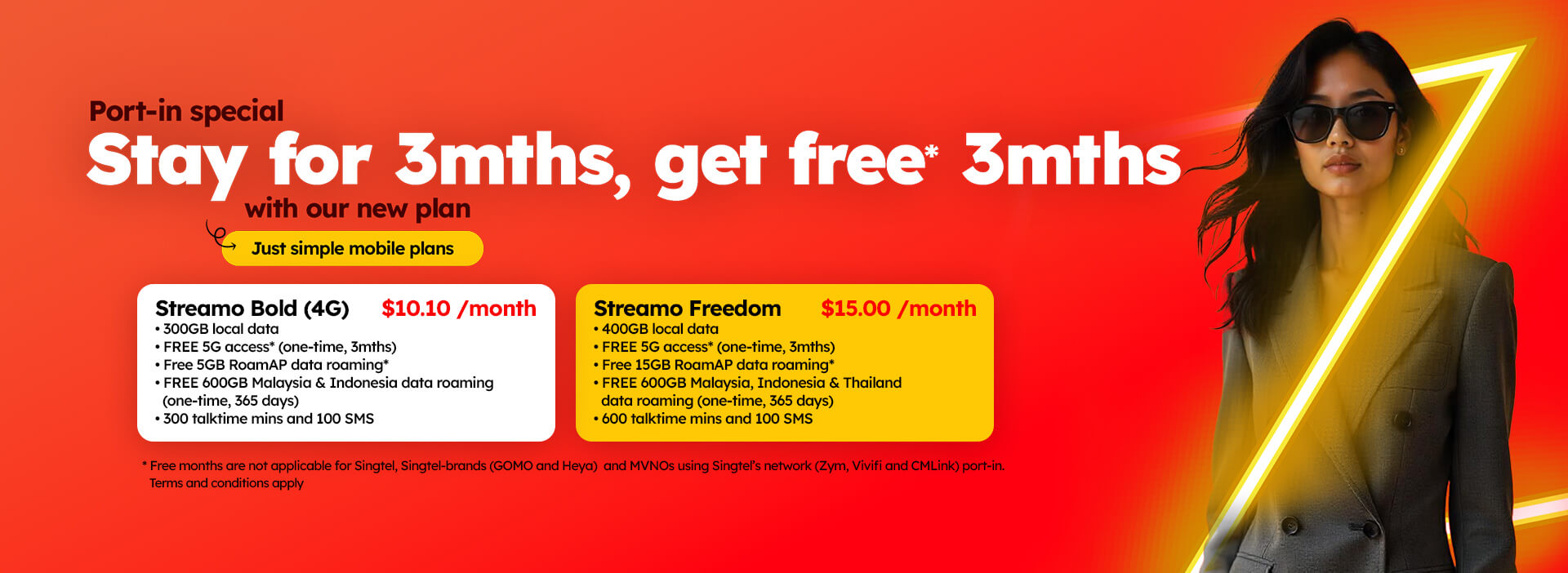 Zero1 Port-in Special, Stay for 3 months, get free 3 months with Zero1 new Streamo plans