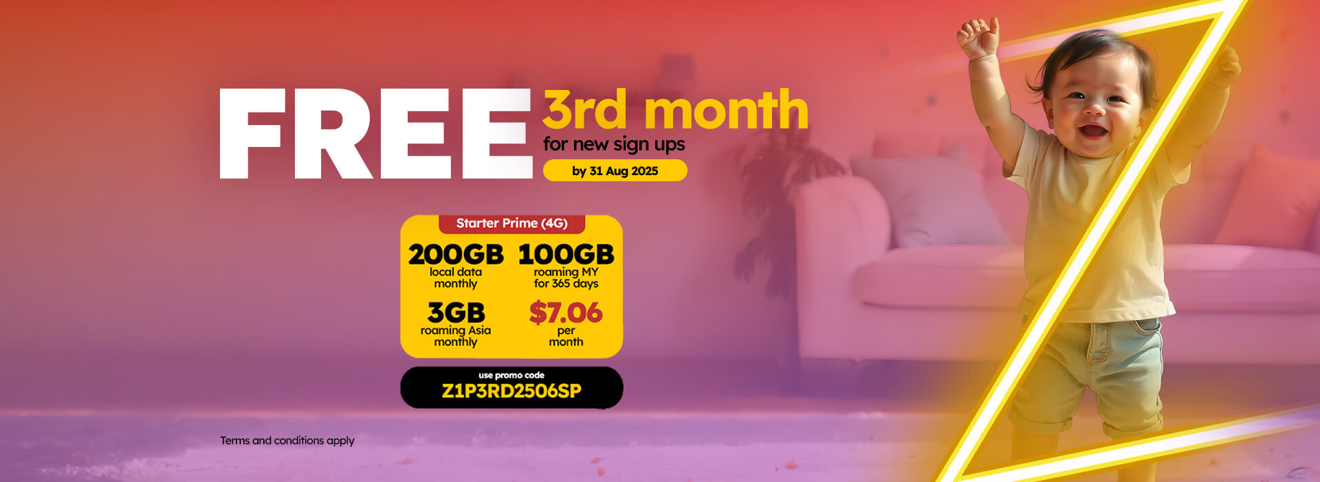 FREE 3rd Month for New Sign-Ups on Zero1 Mobile Plans